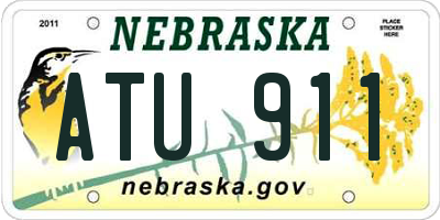 NE license plate ATU911