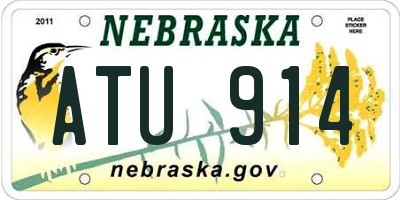 NE license plate ATU914