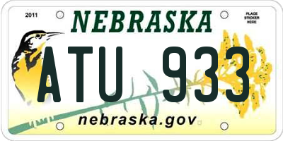 NE license plate ATU933