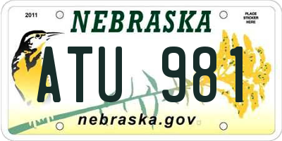 NE license plate ATU981