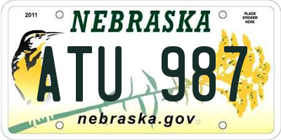 NE license plate ATU987