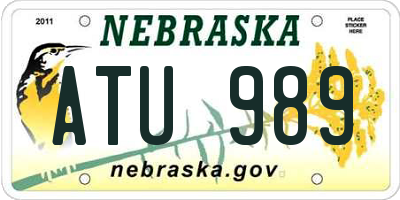 NE license plate ATU989