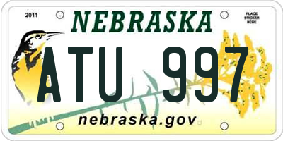 NE license plate ATU997