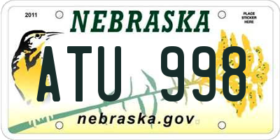 NE license plate ATU998