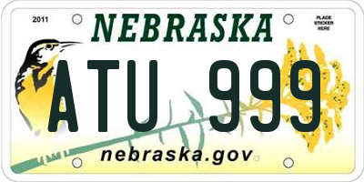 NE license plate ATU999