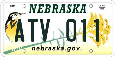 NE license plate ATV011