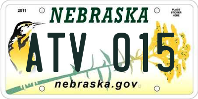 NE license plate ATV015