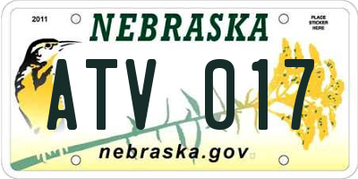 NE license plate ATV017