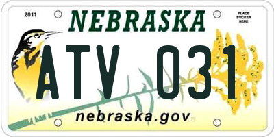 NE license plate ATV031