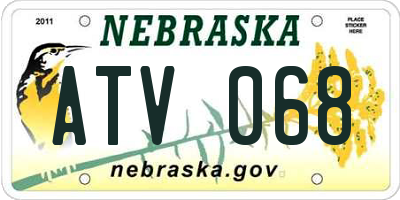 NE license plate ATV068