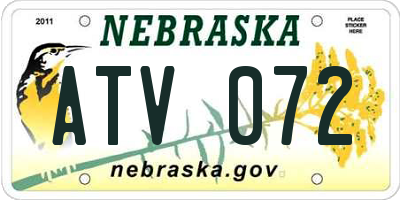 NE license plate ATV072