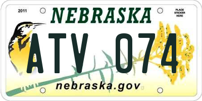 NE license plate ATV074