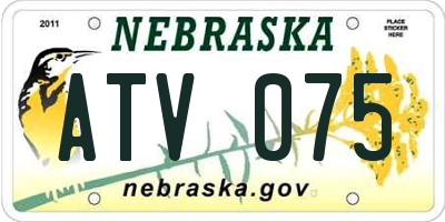 NE license plate ATV075