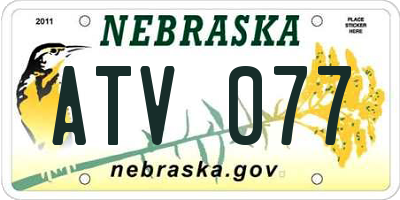 NE license plate ATV077