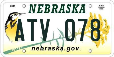 NE license plate ATV078