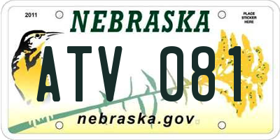 NE license plate ATV081