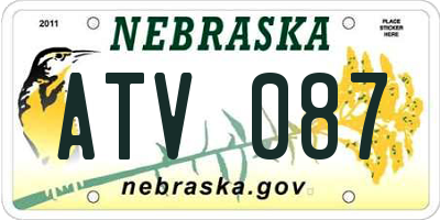 NE license plate ATV087