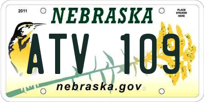 NE license plate ATV109