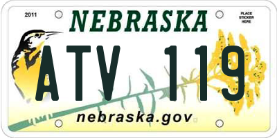 NE license plate ATV119