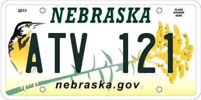 NE license plate ATV121