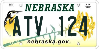 NE license plate ATV124