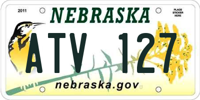 NE license plate ATV127