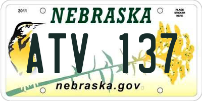NE license plate ATV137