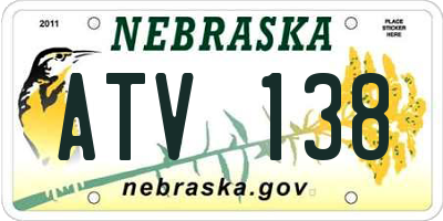 NE license plate ATV138