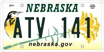 NE license plate ATV141