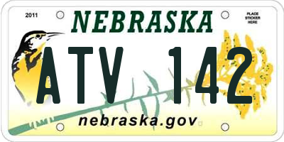 NE license plate ATV142