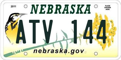 NE license plate ATV144