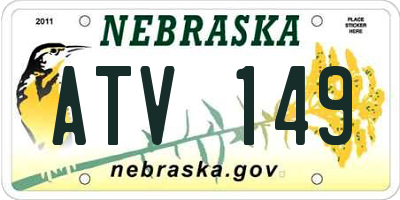 NE license plate ATV149
