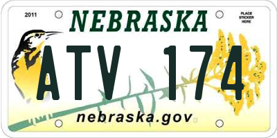 NE license plate ATV174