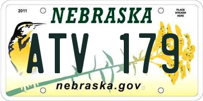 NE license plate ATV179