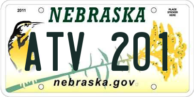 NE license plate ATV201
