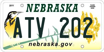 NE license plate ATV202
