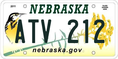 NE license plate ATV212