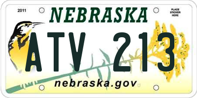 NE license plate ATV213