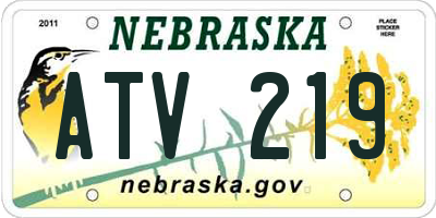 NE license plate ATV219