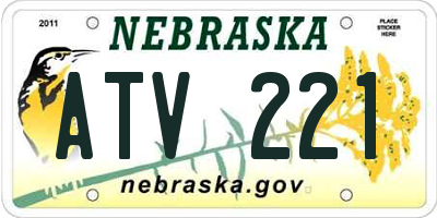 NE license plate ATV221