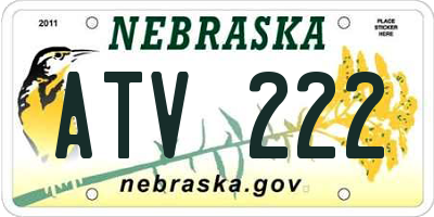 NE license plate ATV222