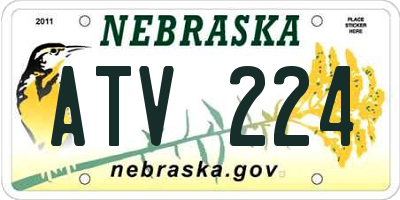 NE license plate ATV224