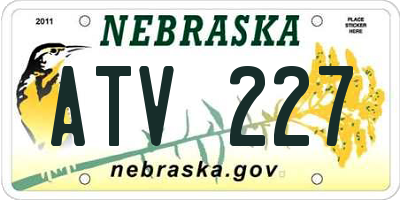 NE license plate ATV227