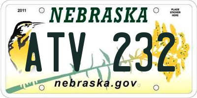 NE license plate ATV232