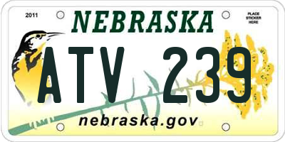NE license plate ATV239