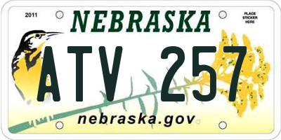 NE license plate ATV257