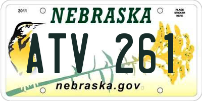 NE license plate ATV261
