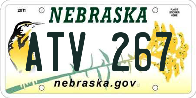 NE license plate ATV267