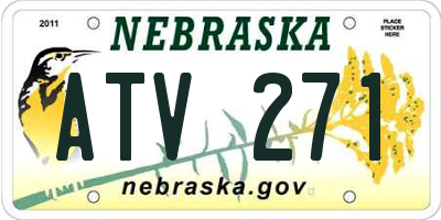 NE license plate ATV271
