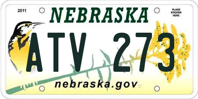 NE license plate ATV273
